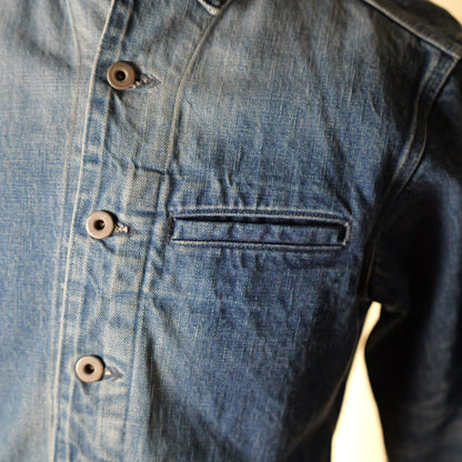 [042] Taicho Denim Jacket (Distressed) (Size S, Shoulder Width 45cm)