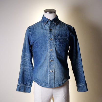 [042] Taicho Denim Jacket (Distressed) (Size S, Shoulder Width 45cm)