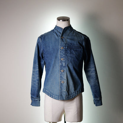 [045] Dangling denim jacket (distressed finish) (size S, shoulder width 44cm)