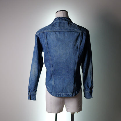 [045] Dangling denim jacket (distressed finish) (size S, shoulder width 44cm)