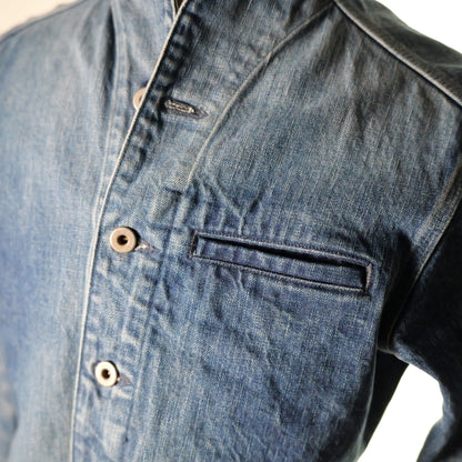 [045] Dangling denim jacket (distressed finish) (size S, shoulder width 44cm)