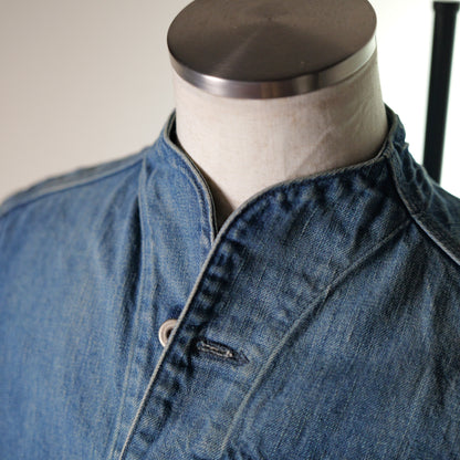 [045] Dangling denim jacket (distressed finish) (size S, shoulder width 44cm)