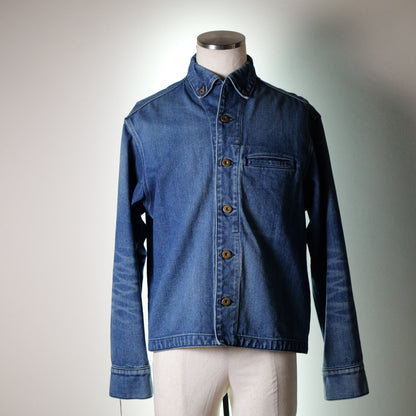 [046] Taicho Denim Jacket (Distressed) (Special Size, Shoulder Width 48cm, Antique Gold Buttons)