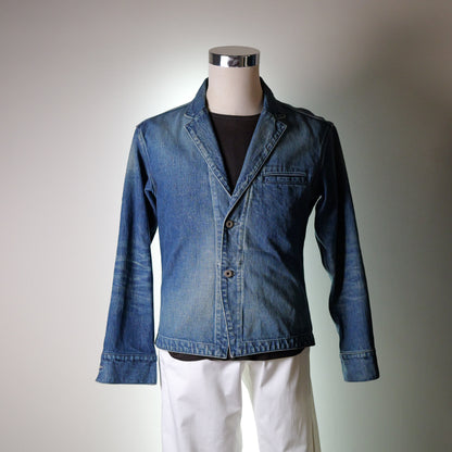 [048] Sensei Denim Jacket (Distressed) (Size L, Shoulder Width 49cm)