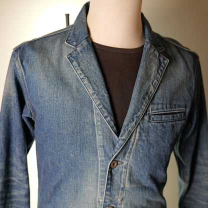 [048] Sensei Denim Jacket (Distressed) (Size L, Shoulder Width 49cm)