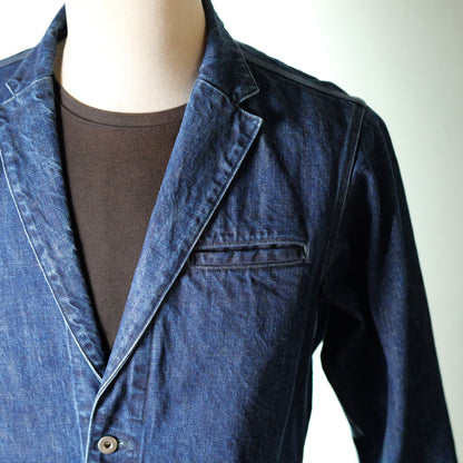 [057] Sensei Denim Jacket (Distressed) (Shoulder width 47cm, Longer Length, Darker Color)
