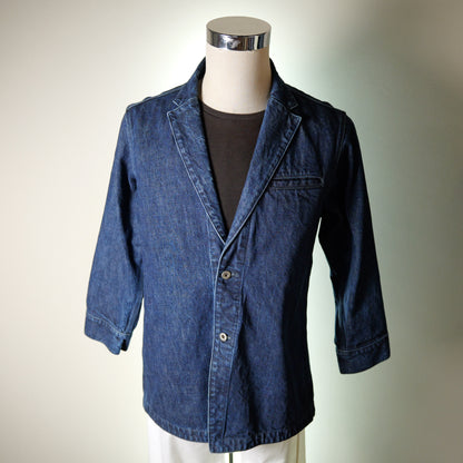 [057] Sensei Denim Jacket (Distressed) (Shoulder width 47cm, Longer Length, Darker Color)