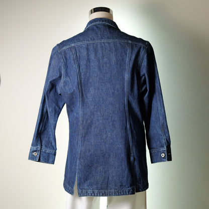 [057] Sensei Denim Jacket (Distressed) (Shoulder width 47cm, Longer Length, Darker Color)